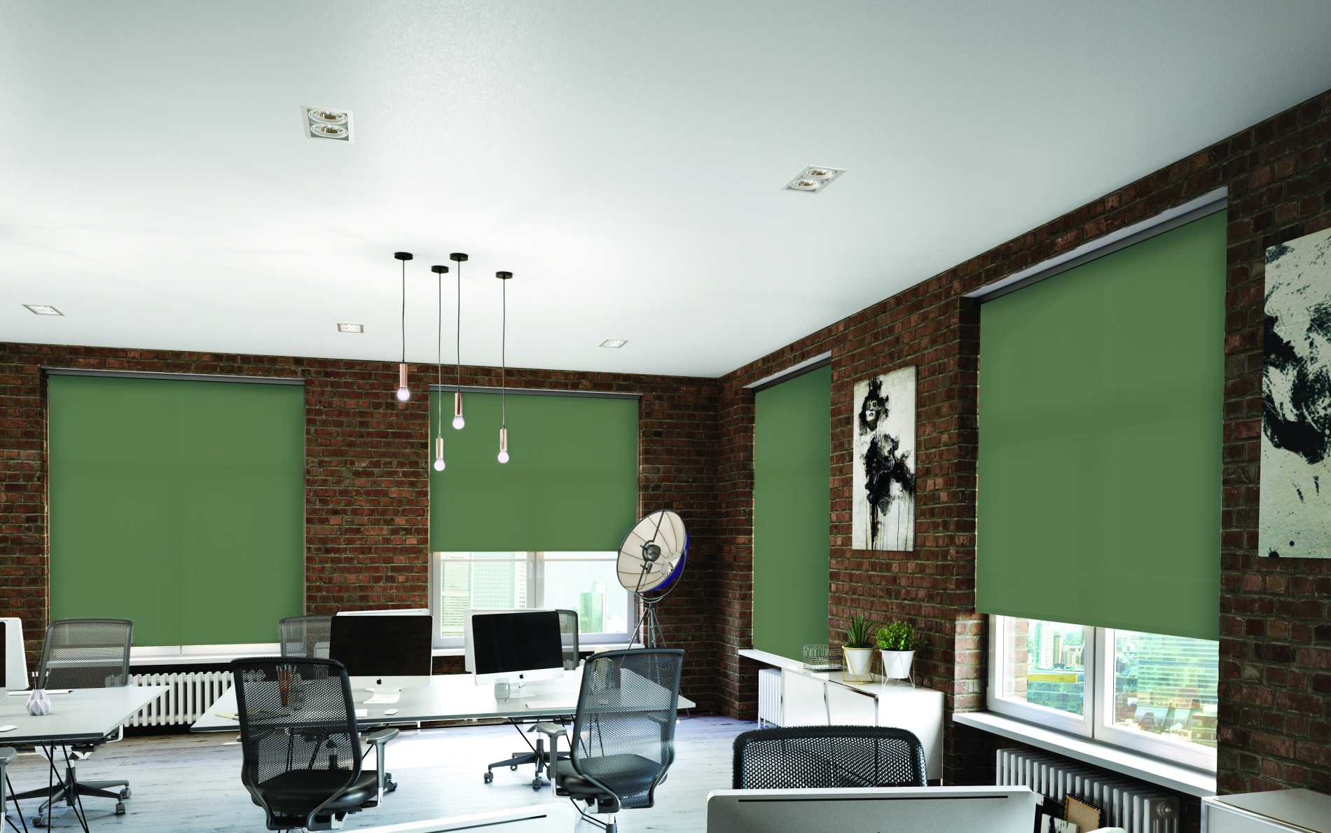 green blinds